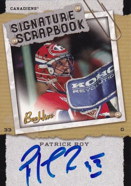 SP AUTO karta PATRICK ROY 06-07 BeeHive Signature Scrapbook číslo SS-PR